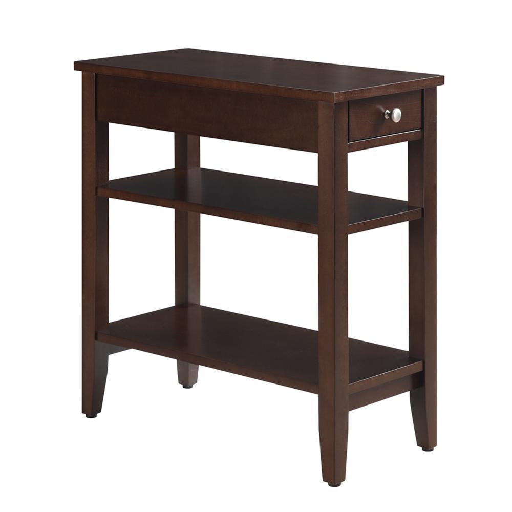 American Heritage 1 Drawer Chairside End Table with Shelves Espresso. The main picture.