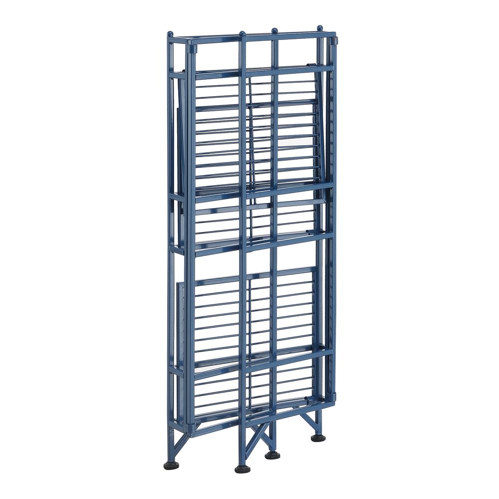 Xtra Storage 3 Tier Folding Metal Shelf, Blue. Picture 4