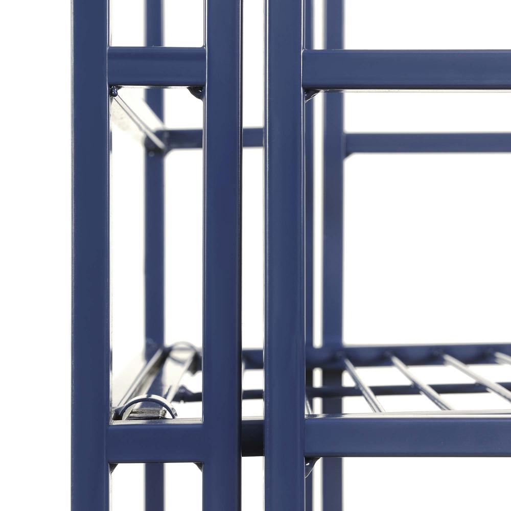 Xtra Storage 3 Tier Folding Metal Shelf, Blue. Picture 6
