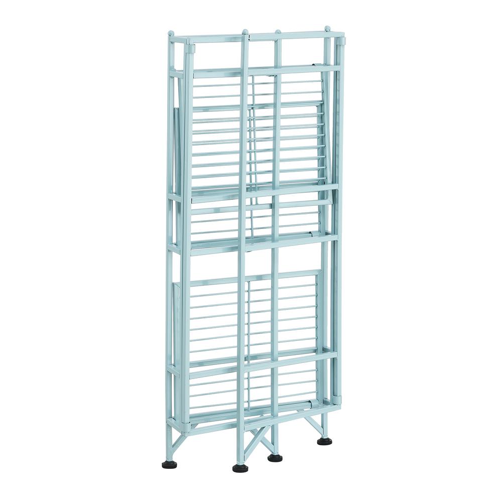 Xtra Storage 3 Tier Folding Metal Shelf Blue. Picture 4
