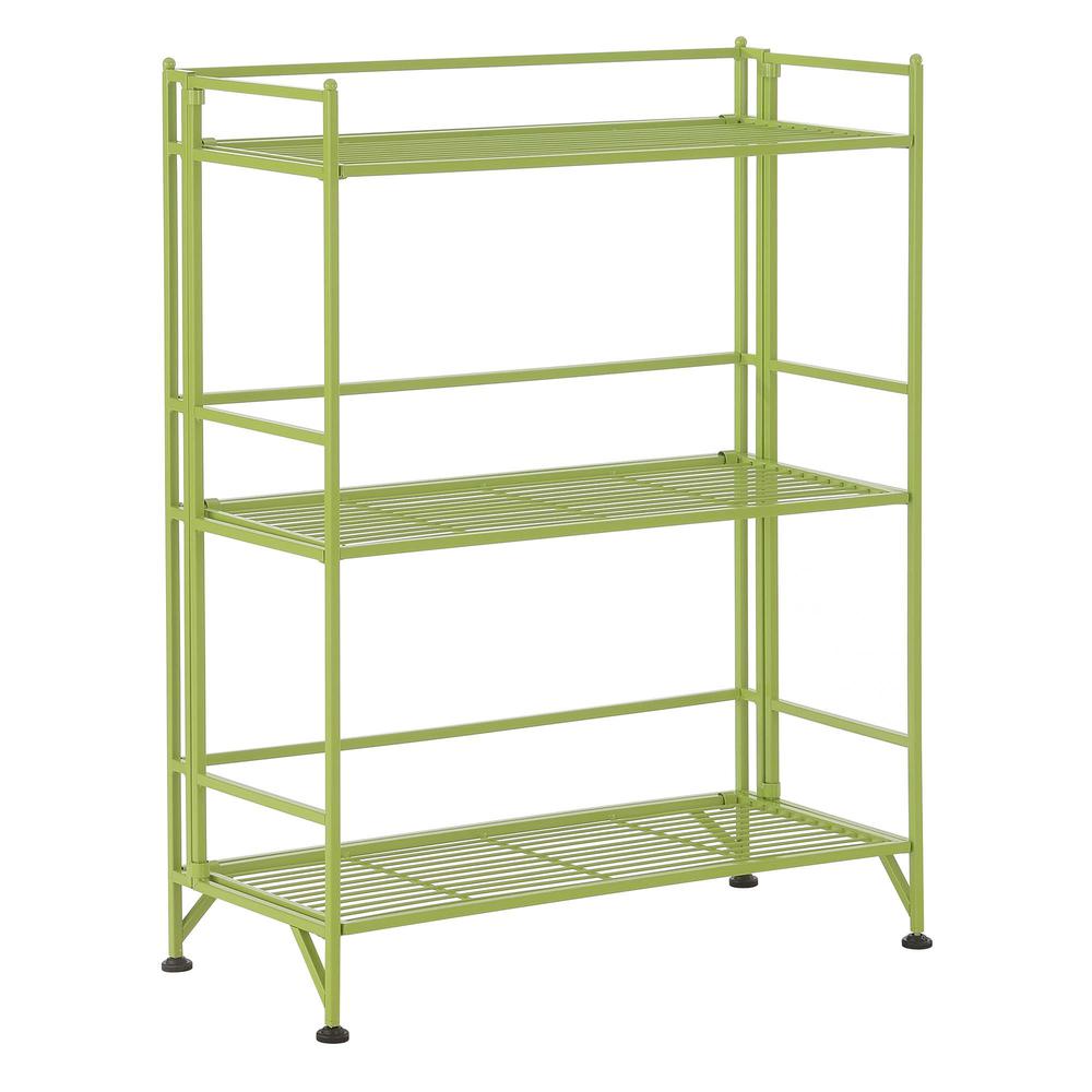 Xtra Storage 3 Tier Wide Folding Metal Shelf Lime. Picture 1