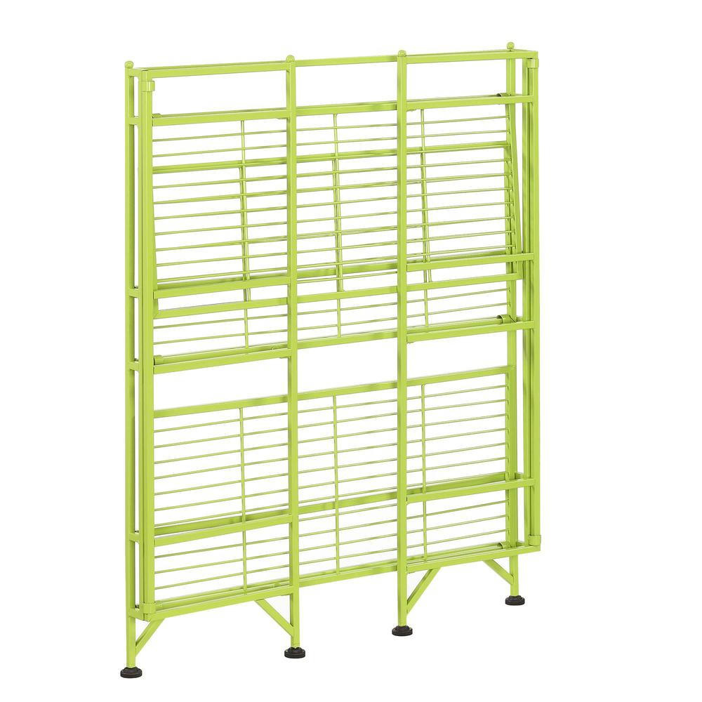 Xtra Storage 3 Tier Wide Folding Metal Shelf Lime. Picture 2