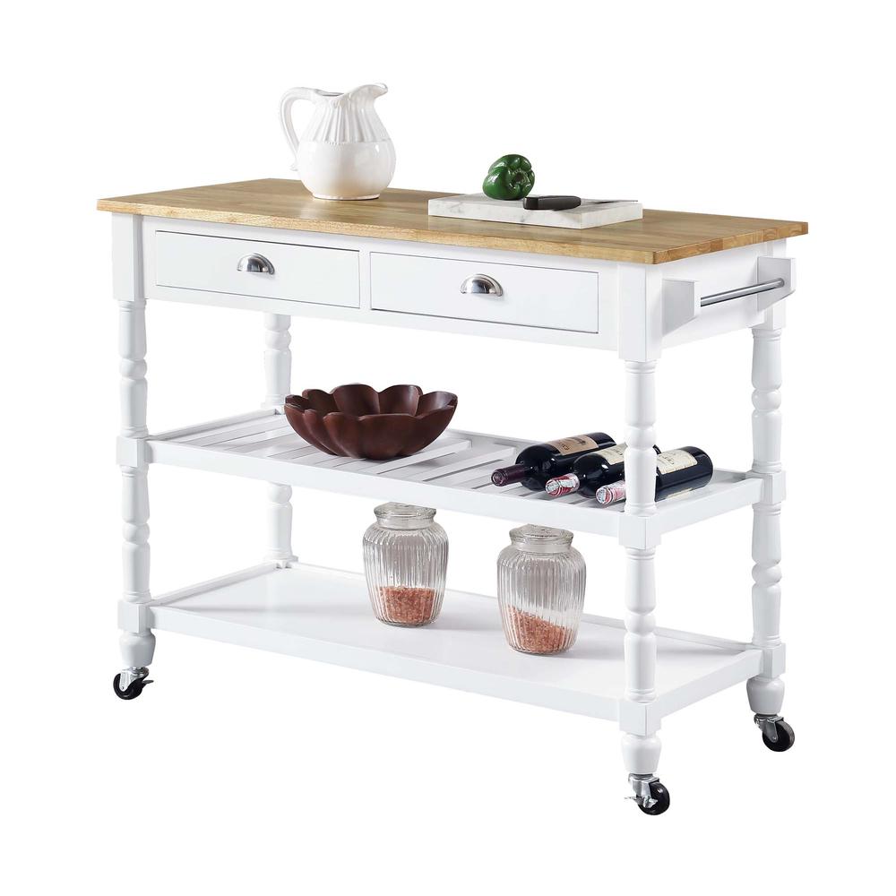 Butler Selena Grey & White Rattan Bar Cart