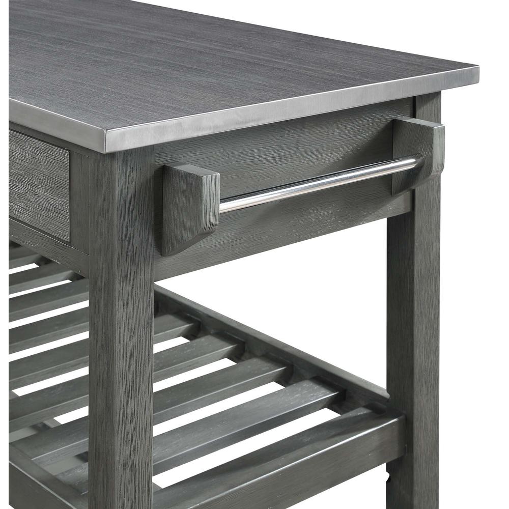 American Heritage 3 Tier Stainless Steel Kitchen Cart with Drawers. Picture 5