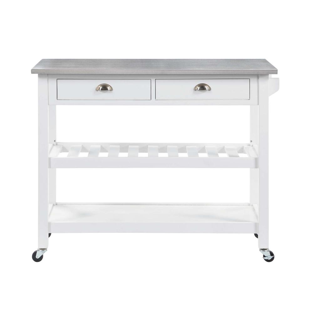 American Heritage 3 Tier Stainless Steel Kitchen Cart with Drawers. Picture 3