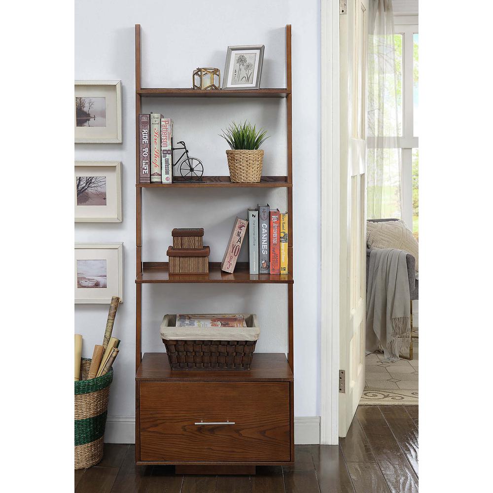 American Heritage Ladder Bookcase with File Drawer. Picture 4