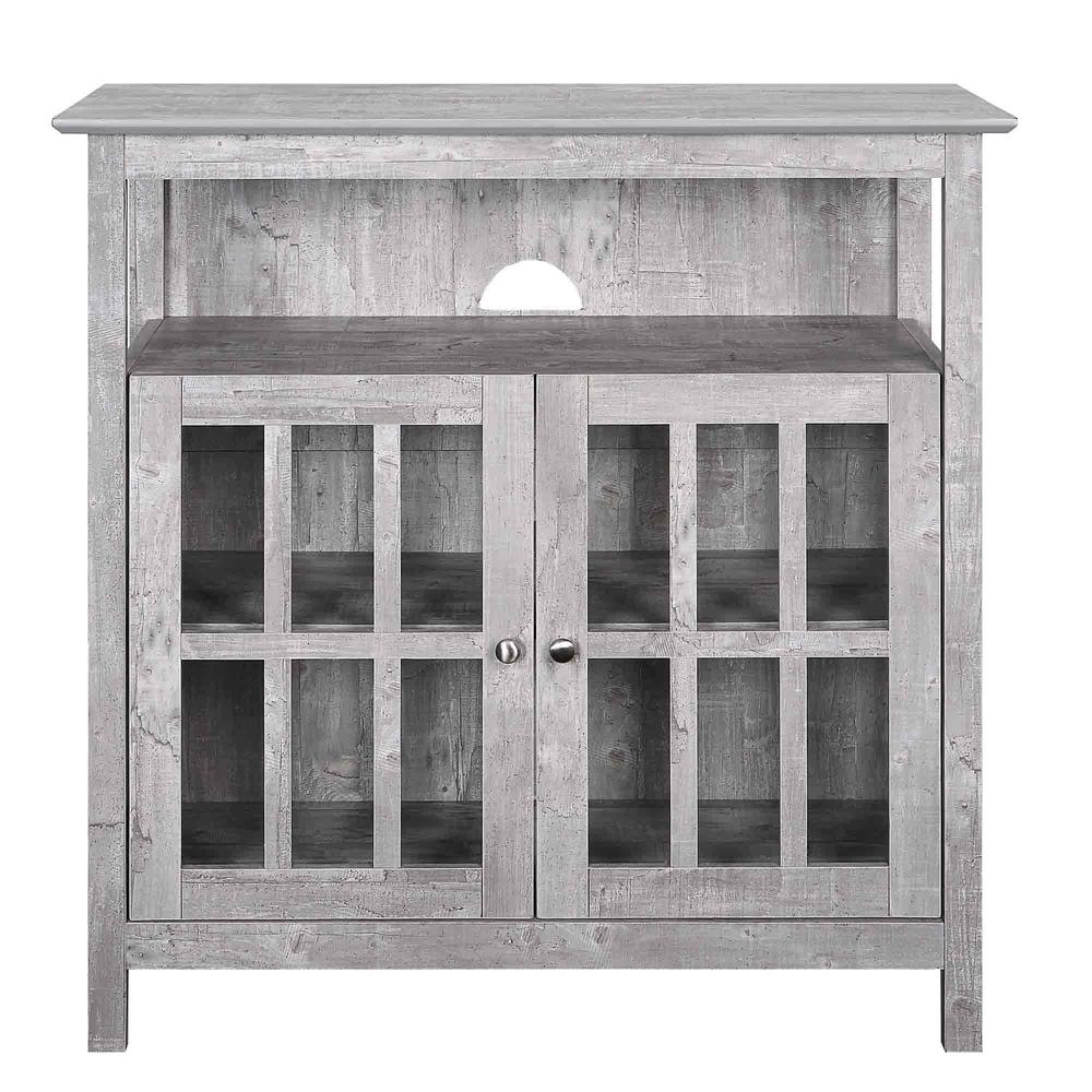 Big Sur Highboy TV Stand with Storage Cabinets, Gray. Picture 3