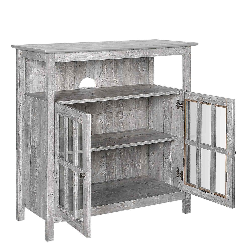 Big Sur Highboy TV Stand with Storage Cabinets, Gray. Picture 4