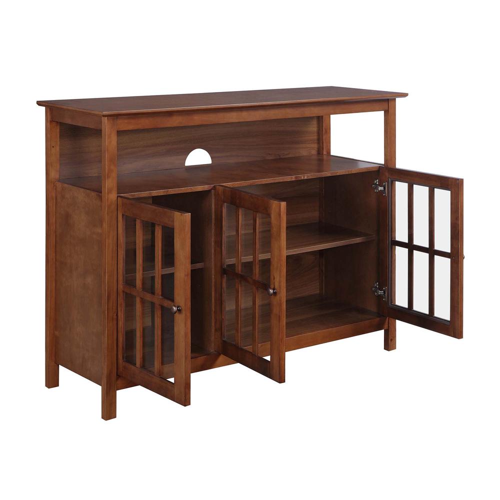 Big Sur Deluxe TV Stand with Storage Cabinets and Shelf for TVs up to 55 Inches Dark Walnut. Picture 4