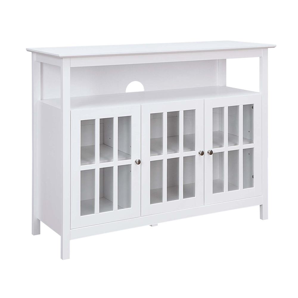Big Sur Deluxe TV Stand with Storage Cabinets and Shelf for TVs up to 55 Inches White. Picture 1