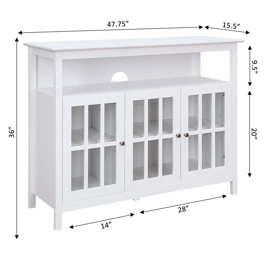 Big Sur Deluxe TV Stand with Storage Cabinets and Shelf for TVs up to 55 Inches White. Picture 5