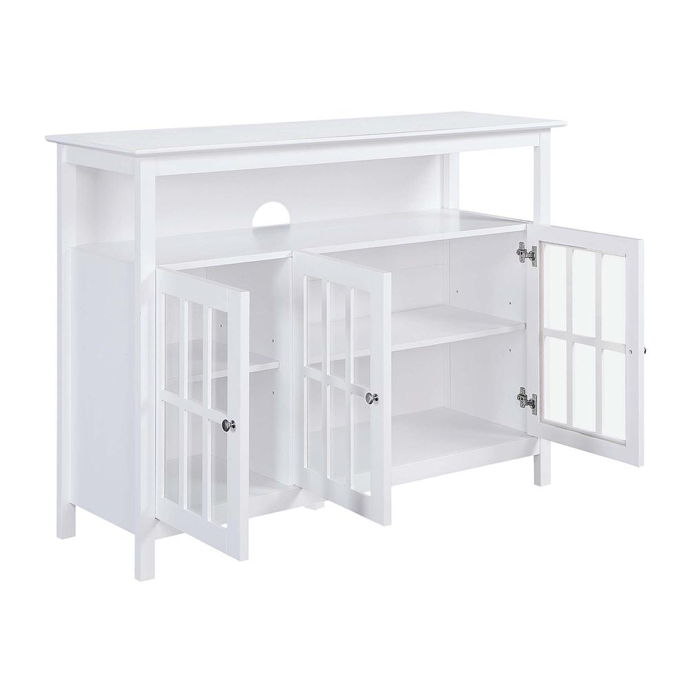 Big Sur Deluxe TV Stand with Storage Cabinets and Shelf for TVs up to 55 Inches White. Picture 4