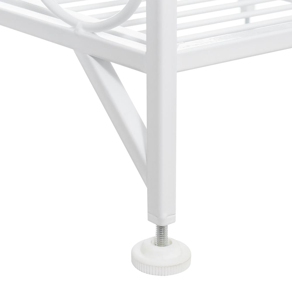 Xtra Storage 5 Tier Folding Metal Shelf with Scroll Design, White. Picture 5
