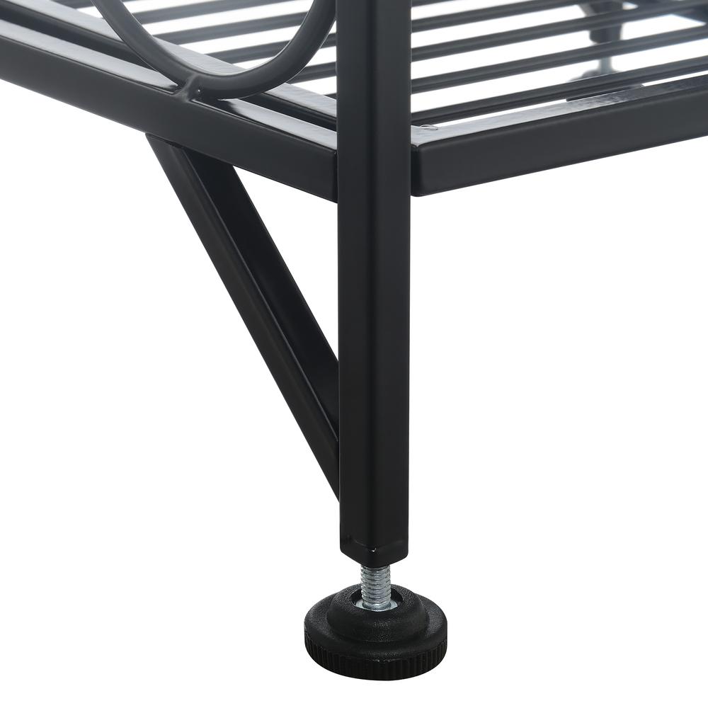 Xtra Storage 3 Tier Folding Metal Shelf with Scroll Design, Black. Picture 5