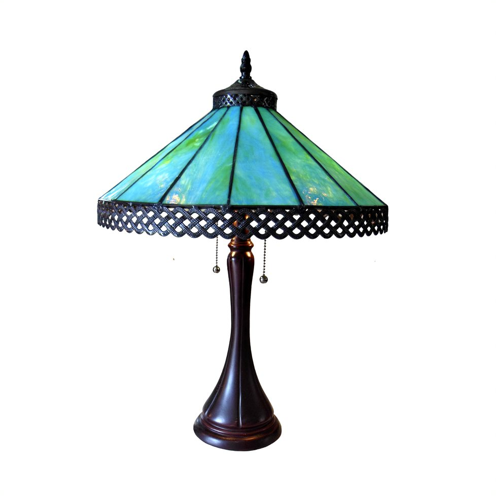 MILA Tiffany-style 2 Light Table Lamp 16" Shade. Picture 1