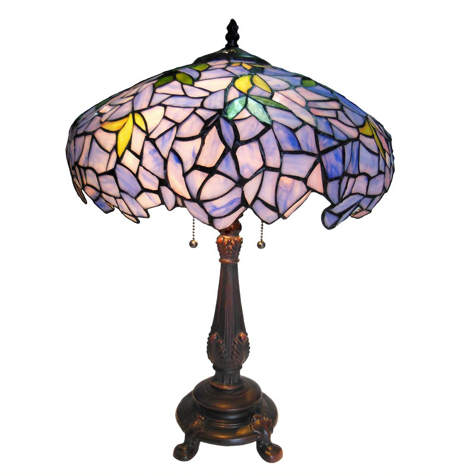 Tiffany-style 2 Light Wisteria Table Lamp 16" Shade. Picture 1