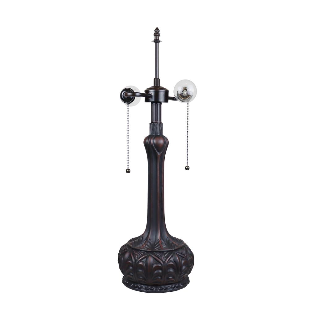 CHLOE Lighting LIAISON Tiffany-Style Antique Dark Bronze 2-Light Victorian Table Lamp 18" Shade. Picture 4