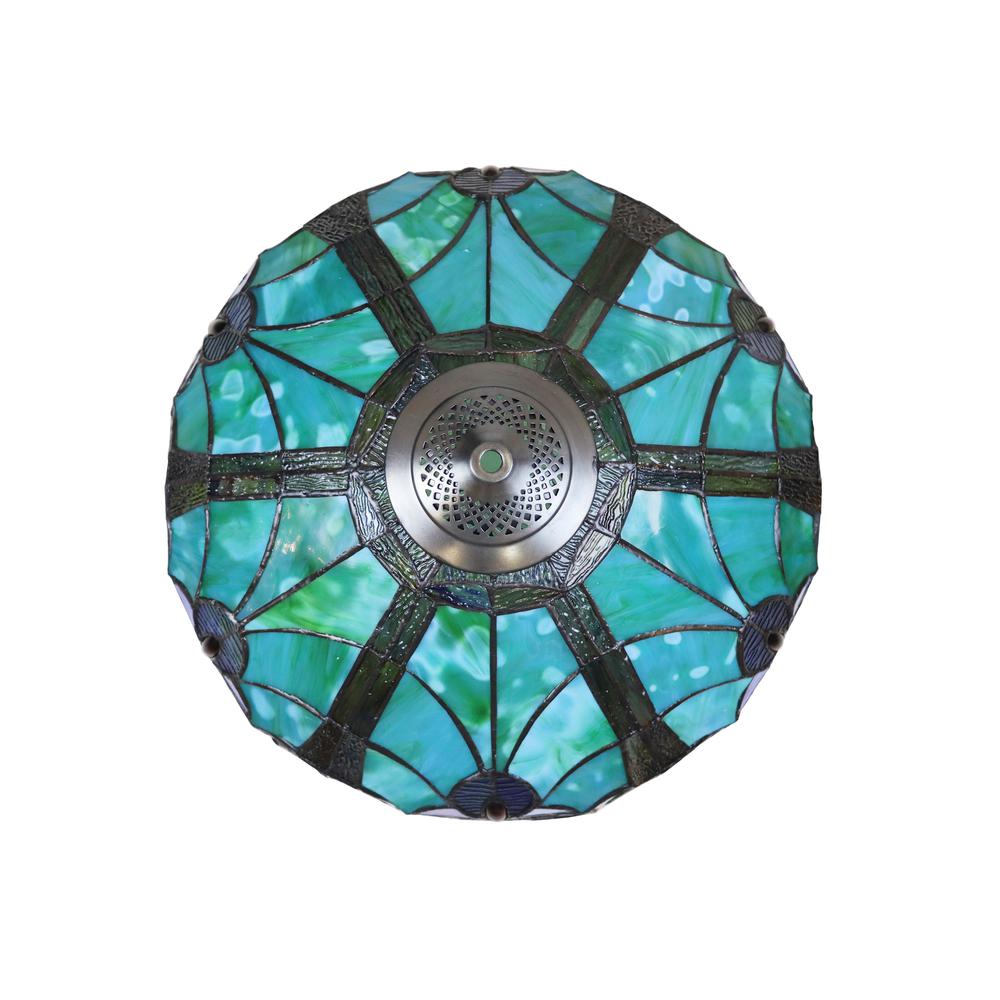 CHLOE Lighting LIAISON Tiffany-Style Antique Dark Bronze 2-Light Victorian Table Lamp 18" Shade. Picture 5