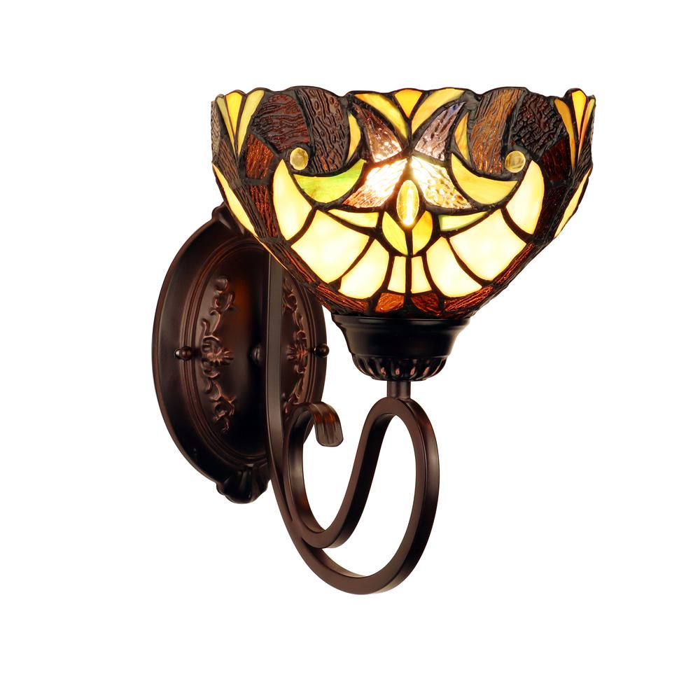 LIAISON Victorian-Style 1-Light Antique Dark Bronze Finish Wall Sconce 8" Shade. Picture 3