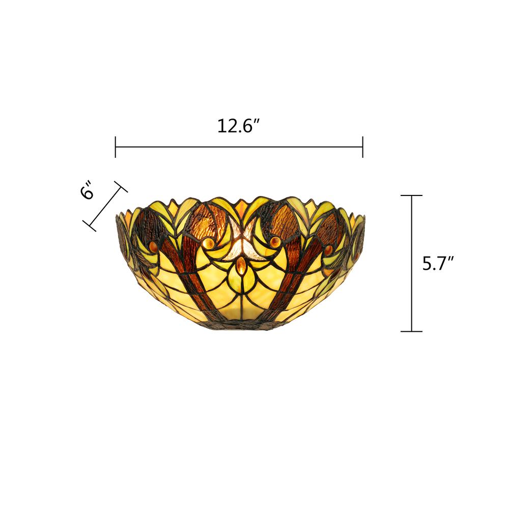 LIAISON Victorian-Style 1-Light Antique Dark Bronze Finish Wall Sconce 12" Shade. Picture 7