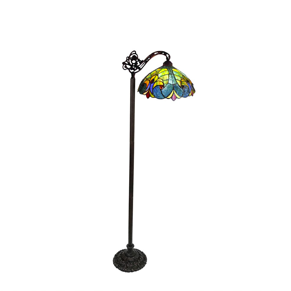 LIAISON Tiffany-style 1 Light Victorian Reading Floor Lamp 13" Shade. The main picture.