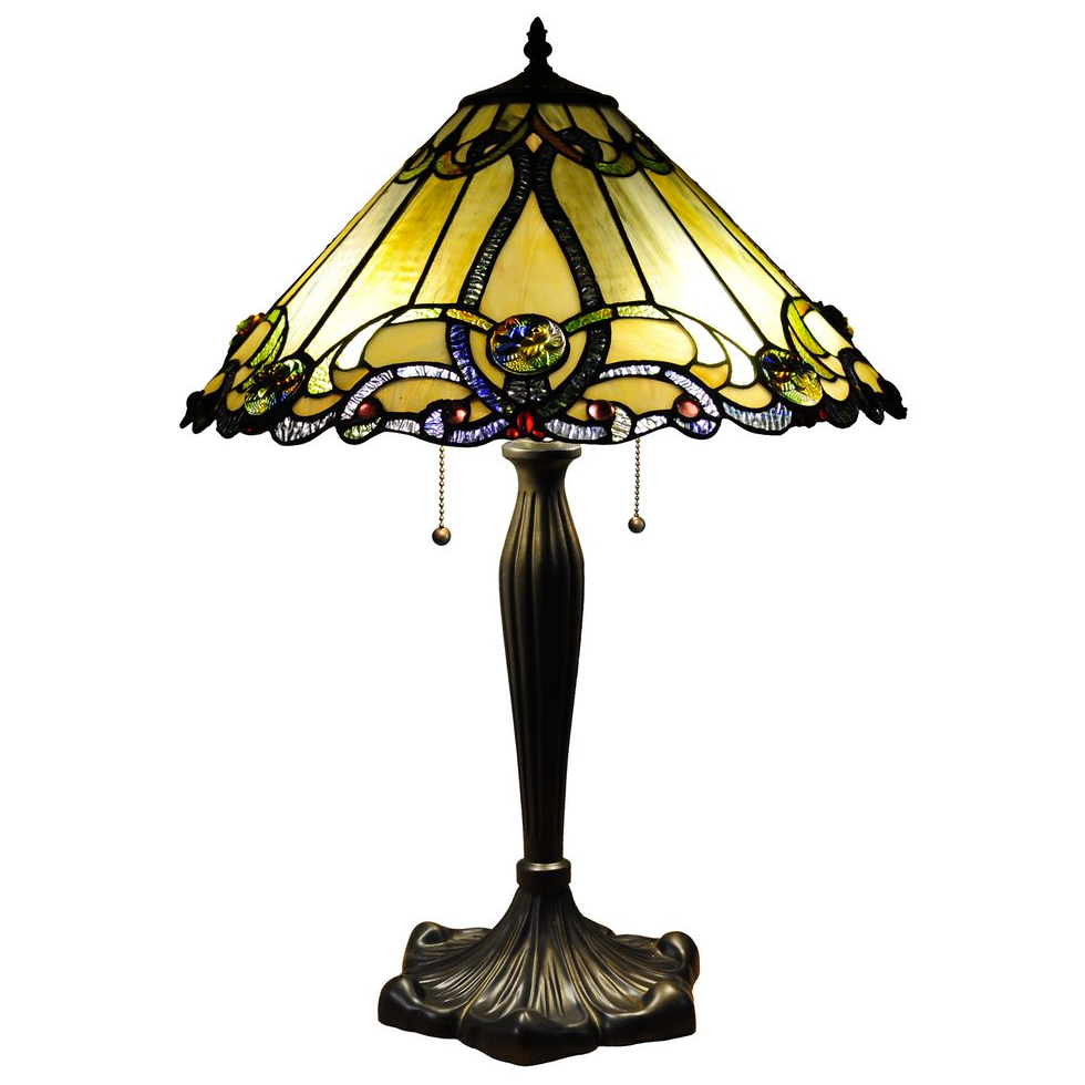MAJESTIC GRANDEUR Tiffany-style 2 Light Victorian Table Lamp 18" Shade. Picture 1
