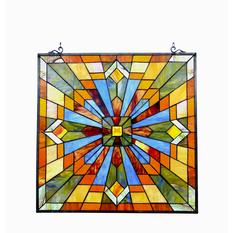 EMMA Tiffany-glass Window Panel 24". Picture 1