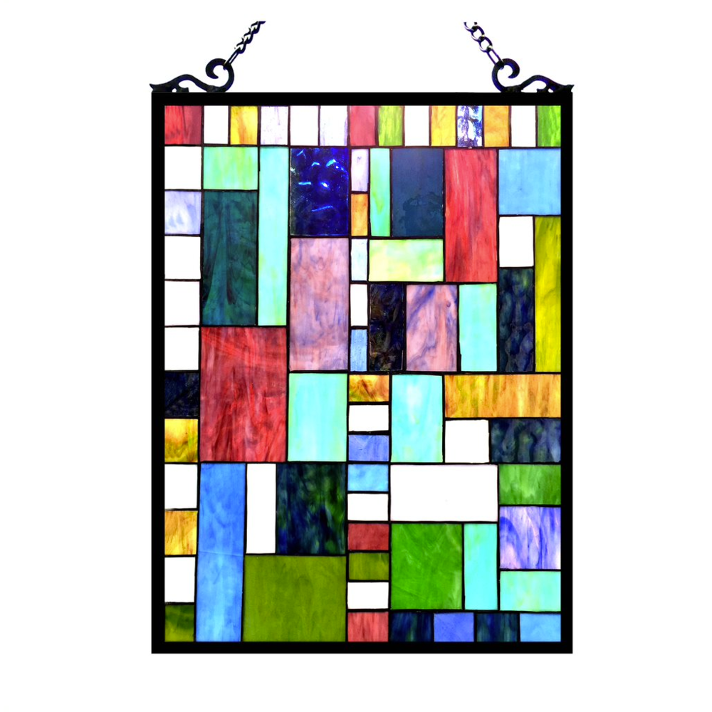 PICASSO Tiffany-glass Rectangle Window Panel 18x24. The main picture.