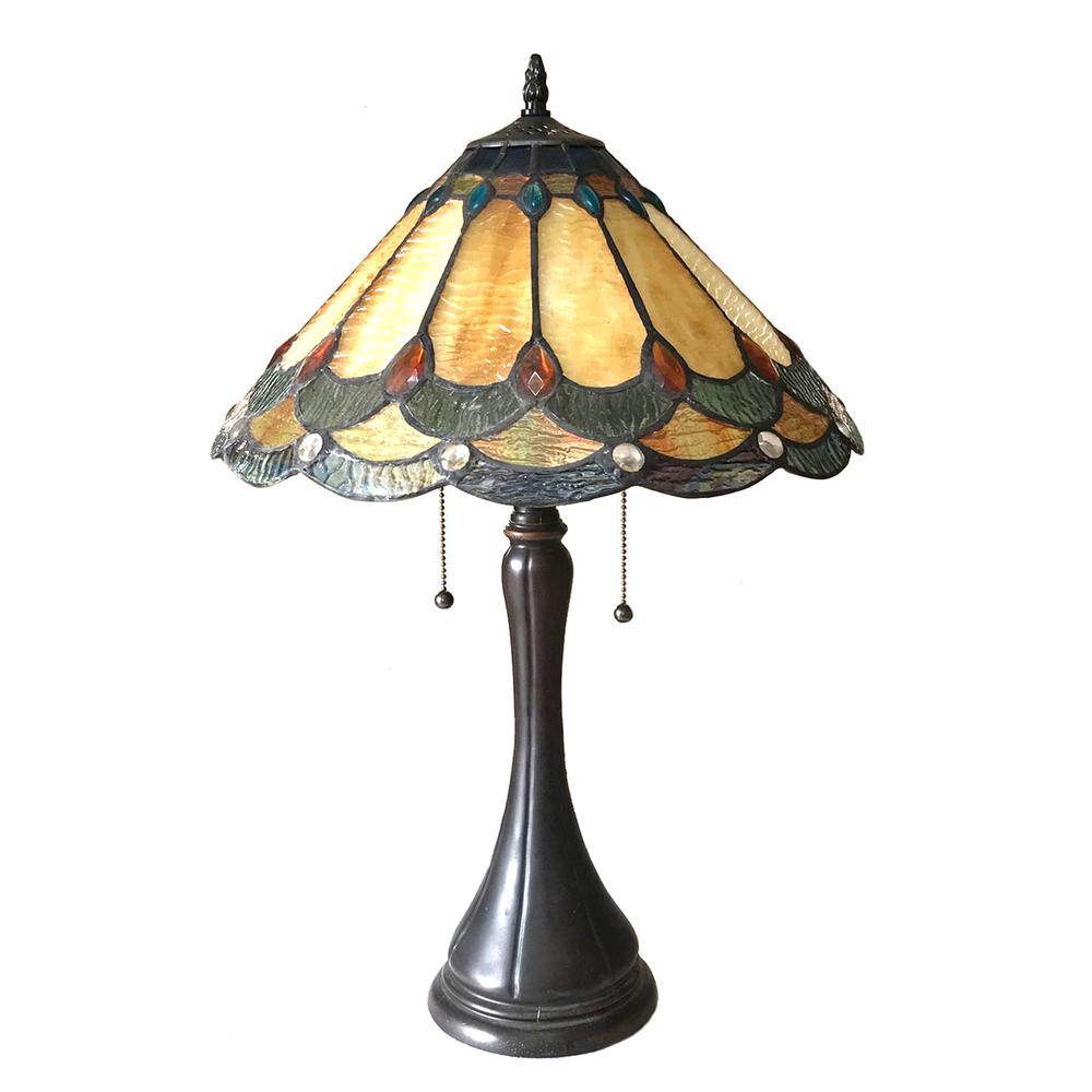 AMELIA Victorian 2 Light Antique Dark Bronze Table Lamp 15" Shade. Picture 3
