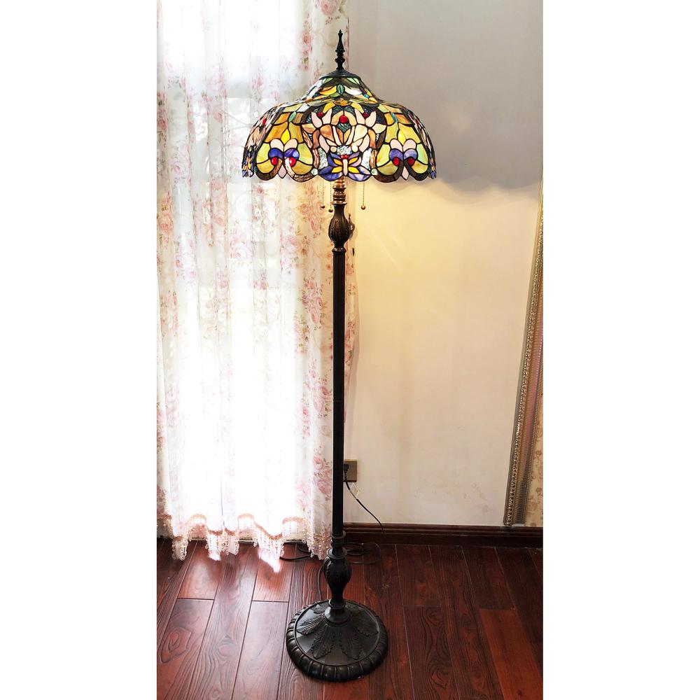 ALISSON Victorian 3 Light Antique Bronze 64" Tall with 18" Shade. Picture 2
