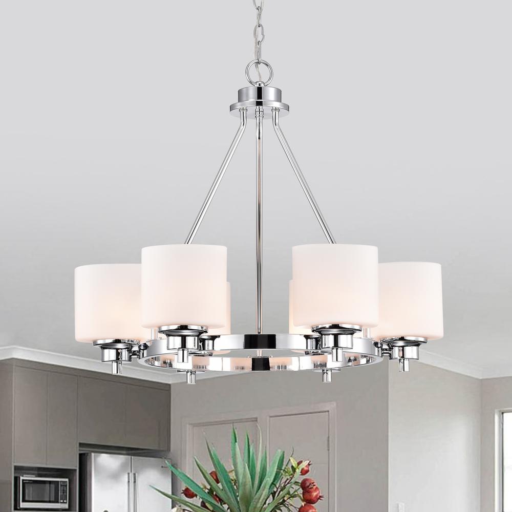 CHLOE Lighting SOLBI Contemporary 6 Light Oil Rubbed Bronze Large Chandelier Ceiling Fixture 24" Wide. Picture 7