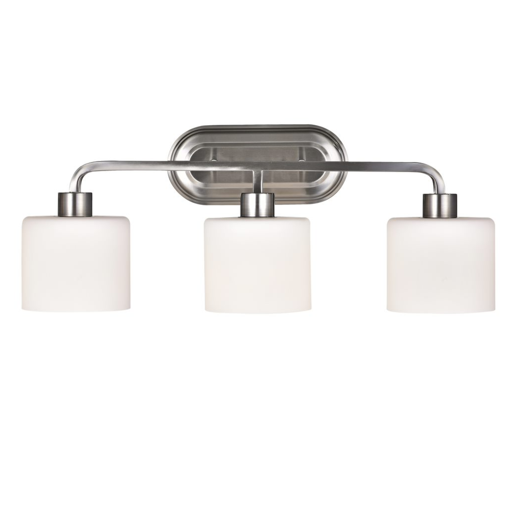 LEIA Transitional 3 Light Brushed Nickel Bath Vanity Light 24" Wide. Picture 1