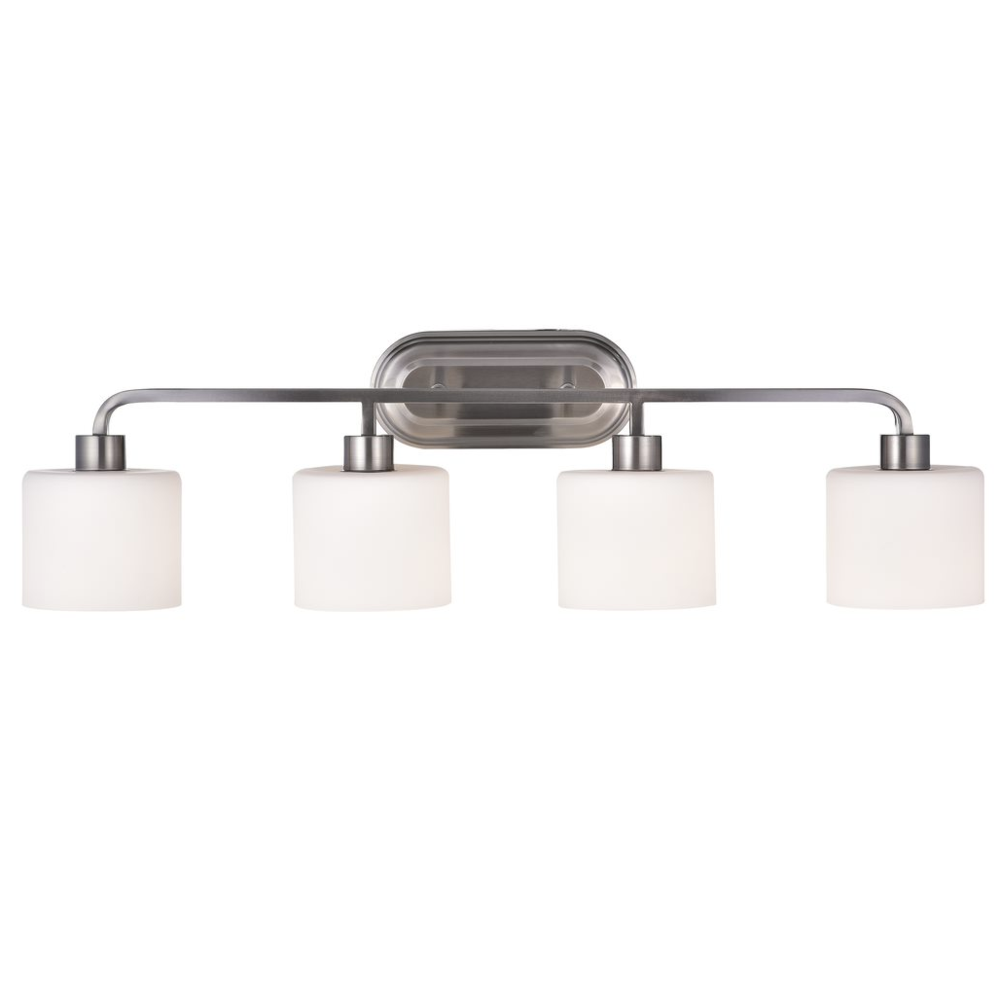 LEIA Transitional 4 Light Brushed Nickel Bath Vanity Light 34" Wide. Picture 1