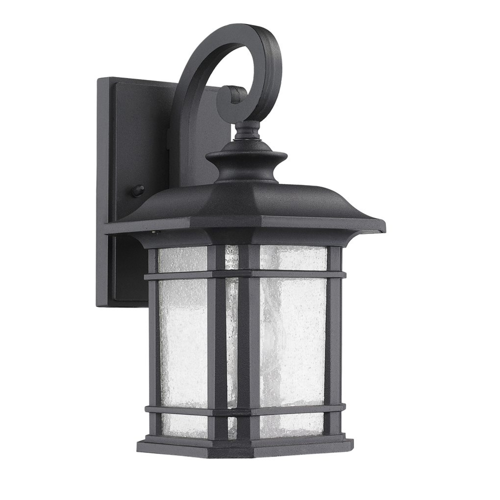 FRANKLIN Transitional 1 Light Black Outdoor Wall Sconce 13" Height. Picture 1