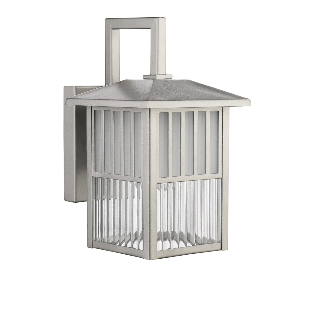 FRISCO Transitional 1 Light Painted Nickel Outdoor Wall Sconce 11" Height. The main picture.