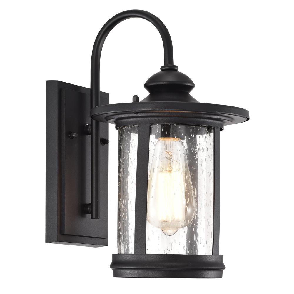 CHLOE Lighting COLE Transitional 1 Light Textured Black Outdoor Wall Sconce 12" Height. Picture 1