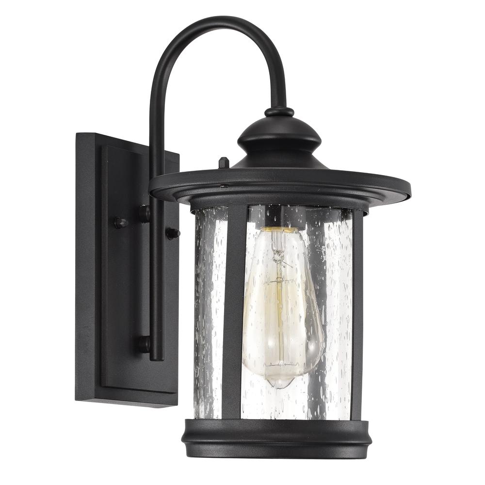 CHLOE Lighting COLE Transitional 1 Light Textured Black Outdoor Wall Sconce 12" Height. Picture 2
