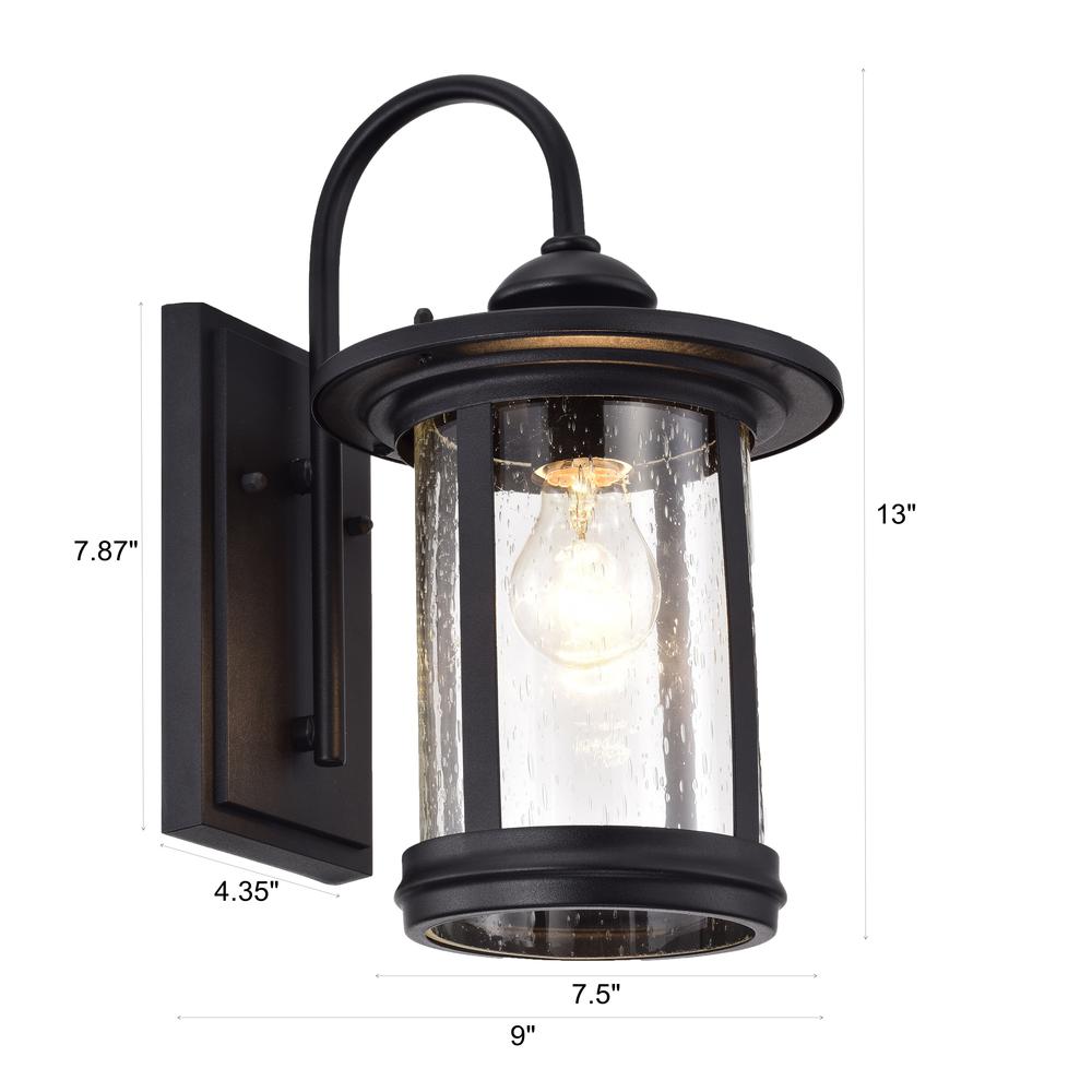 CHLOE Lighting COLE Transitional 1 Light Textured Black Outdoor Wall Sconce 12" Height. Picture 14