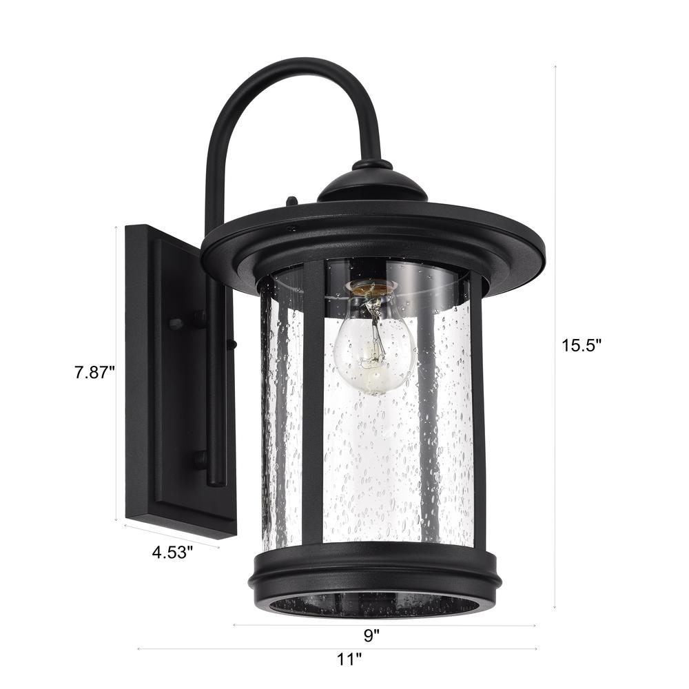 CHLOE Lighting COLE Transitional 1 Light Textured Black Outdoor Wall Sconce 16" Height. Picture 11