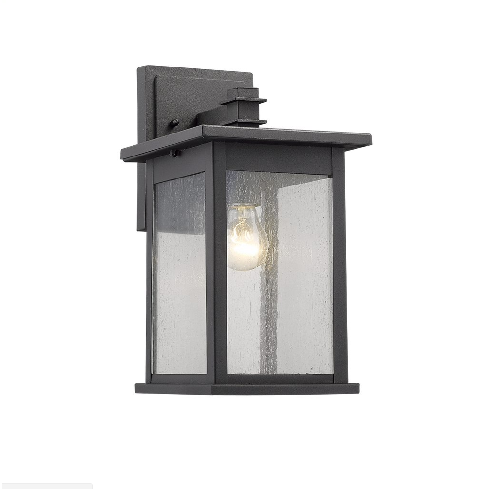 TRISTAN Transitional 1 Light Black Outdoor Wall Sconce 14" Height. Picture 1