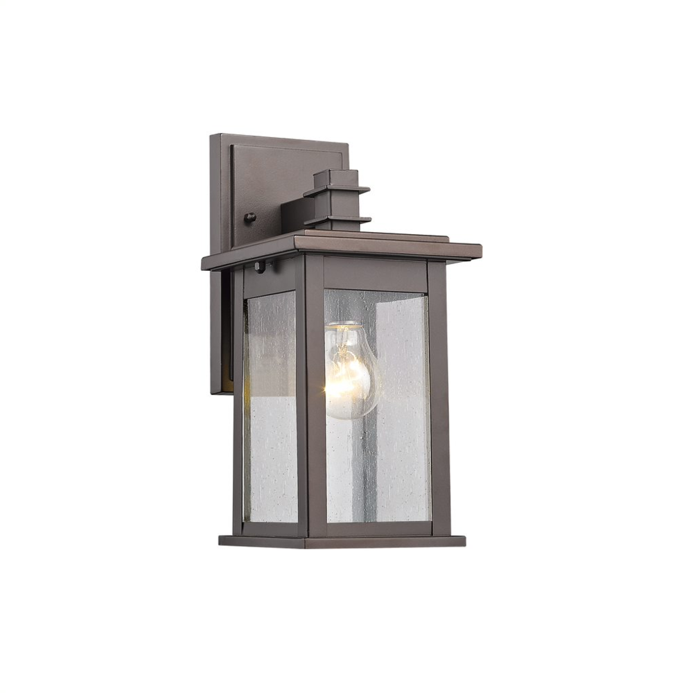 TRISTAN Transitional 1 Light Rubbed Bronze Outdoor Wall Sconce 12" Height. Picture 1