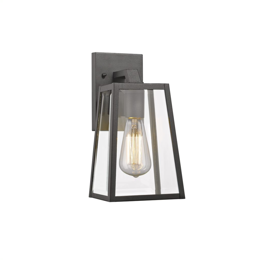 LEODEGRANCE Transitional 1 Light Black Outdoor Wall Sconce 11" Height. Picture 1