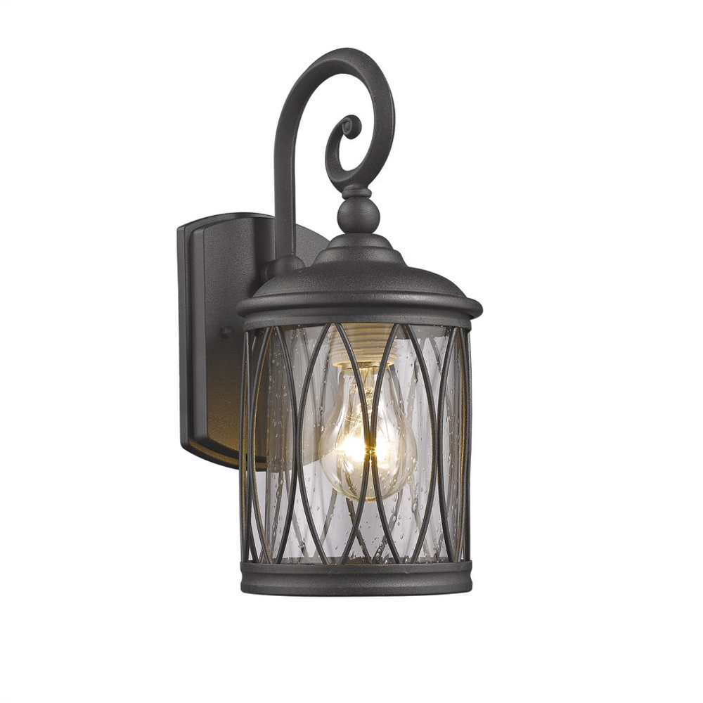 DINADAN Transitional 1 Light Black Outdoor Wall Sconce 13" Height. Picture 1