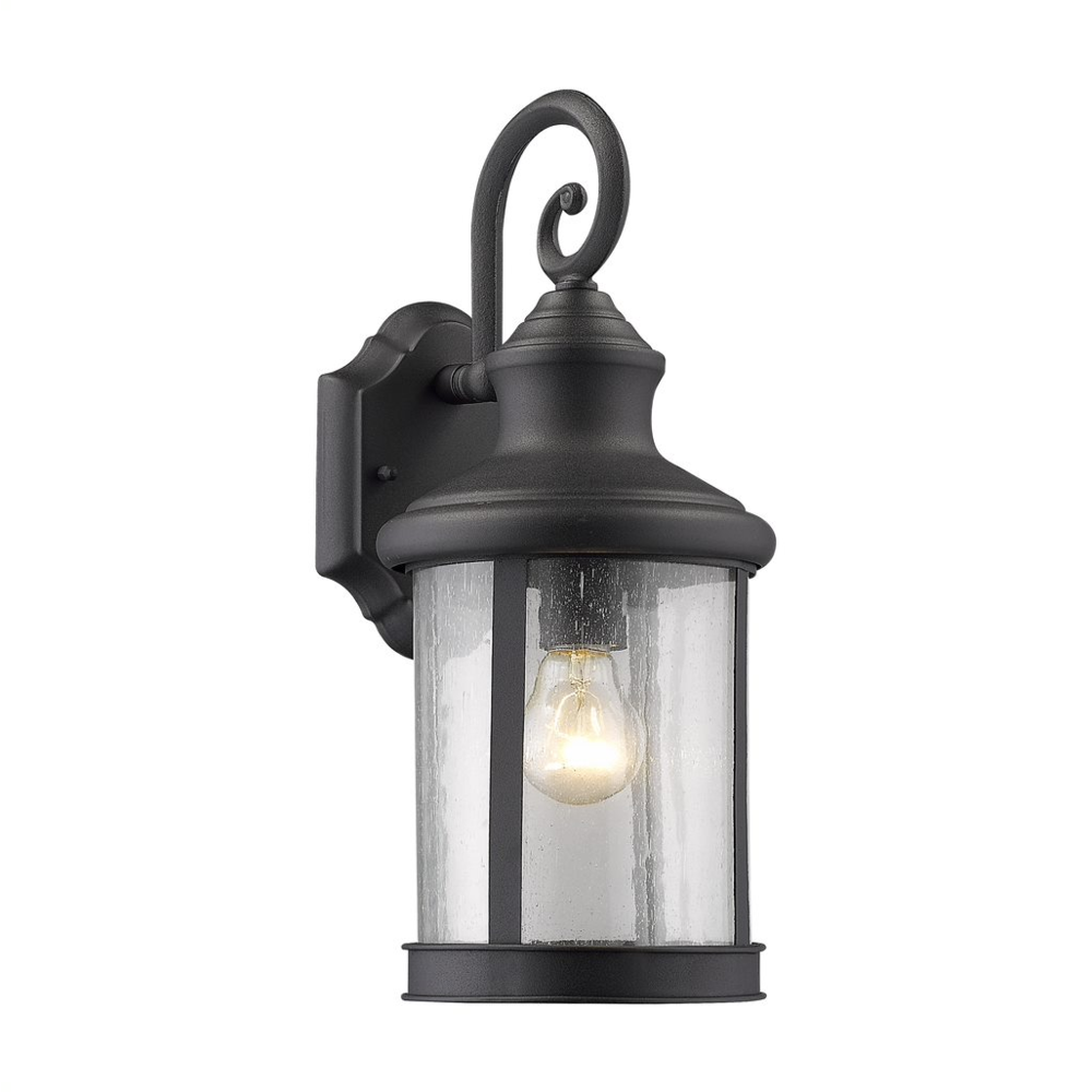 GALAHAD Transitional 1 Light Black Outdoor Wall Sconce 16" Height. Picture 1