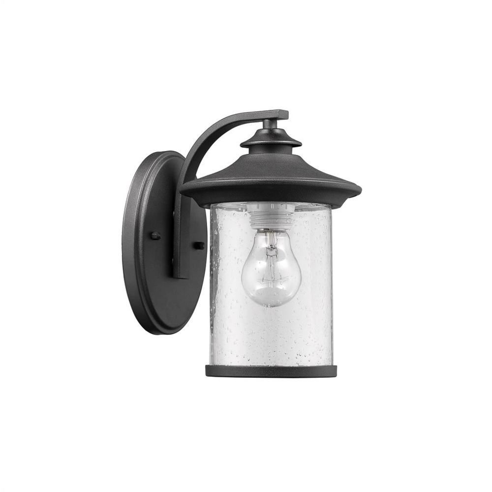 LIAM Transitional 1 Light Black Outdoor Wall Sconce 10" Height. Picture 1