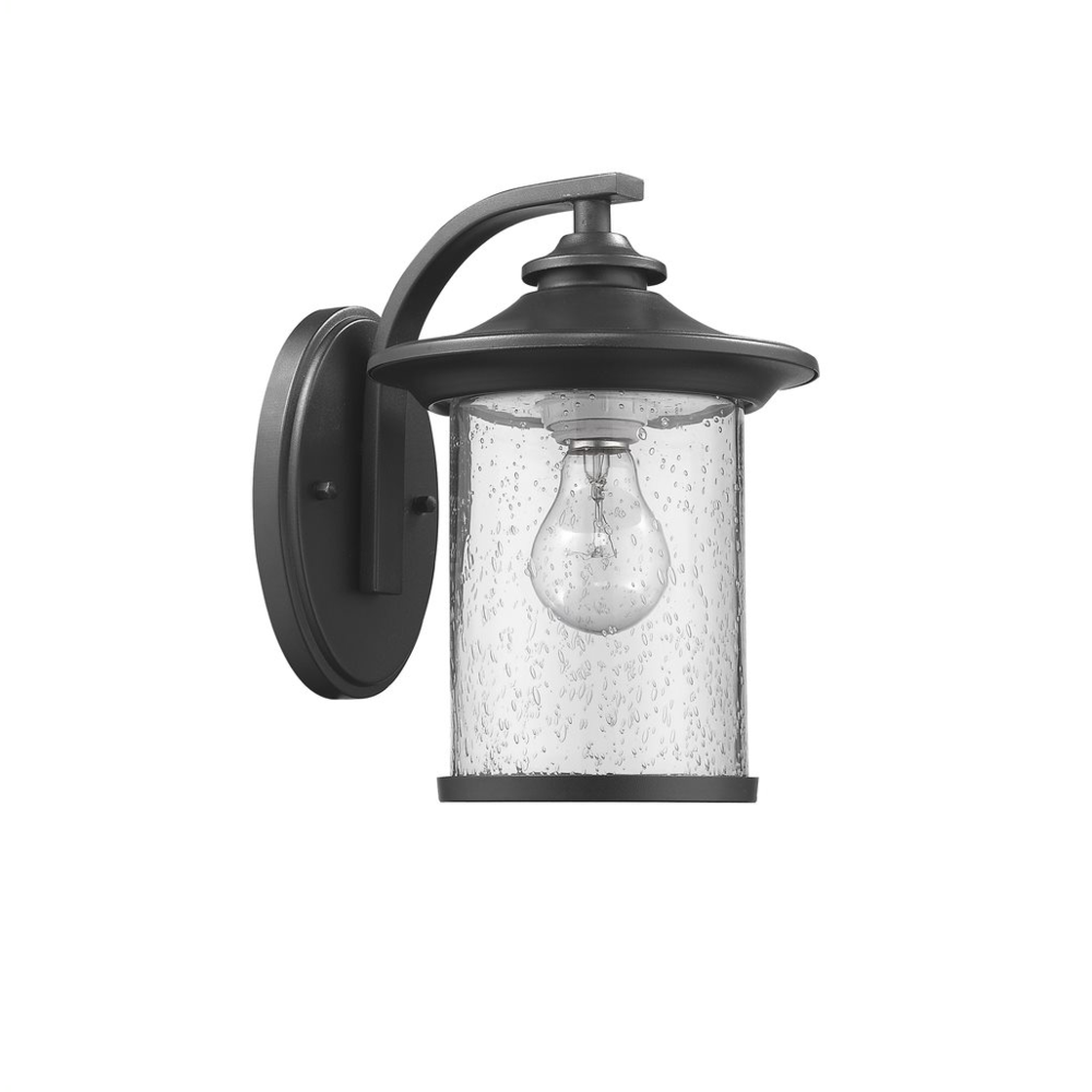 LIAM Transitional 1 Light Black Outdoor Wall Sconce 11" Height. Picture 1