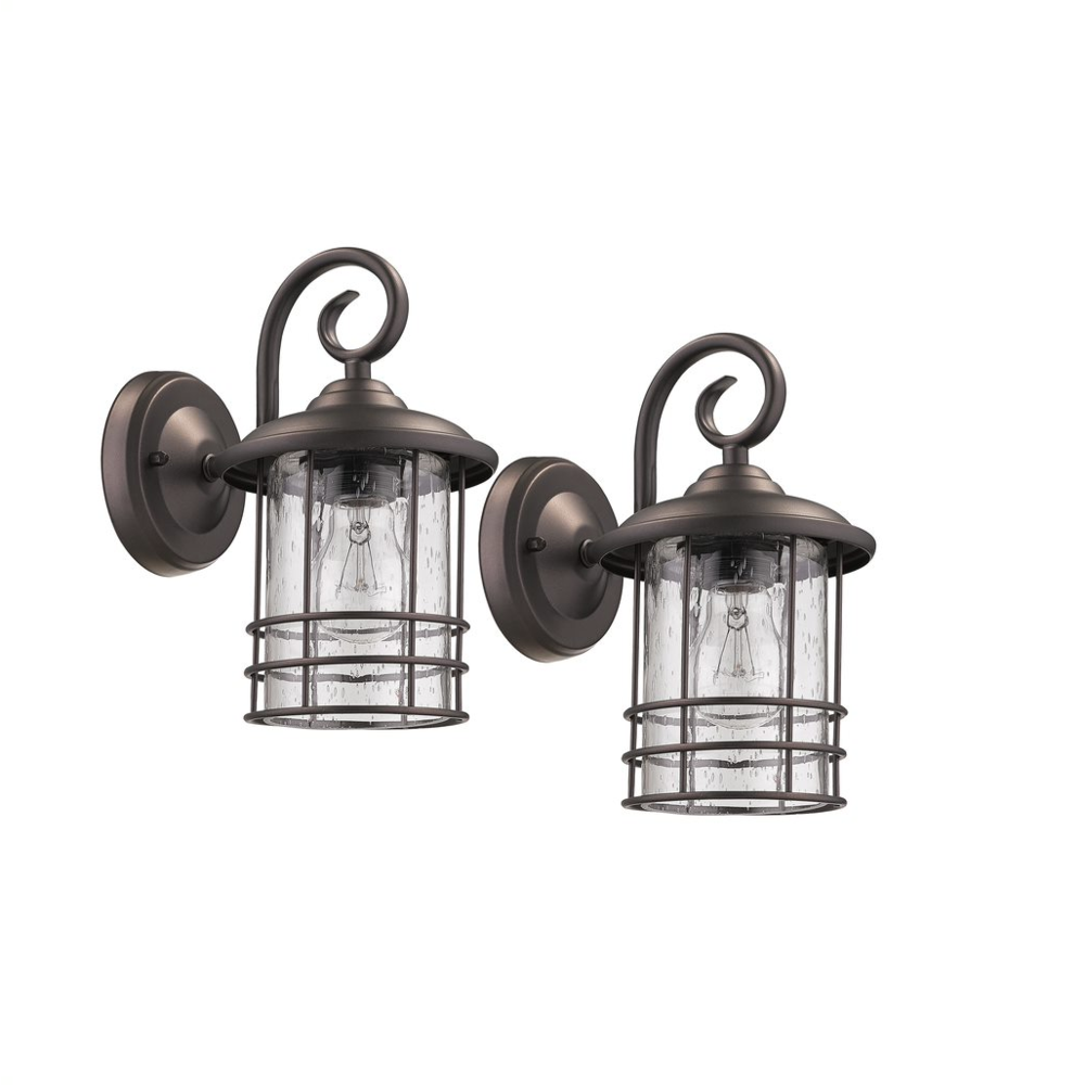 Transitional 1 Light Rubbed Bronze Outdoor Wall Sconce 10" Height, 2-pack. Picture 1