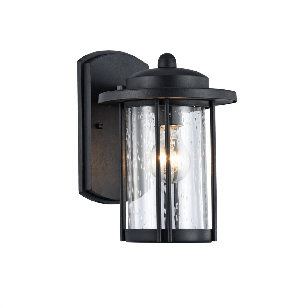 DOLAN Transitional 1 Light Black Outdoor Wall Sconce 11" Height. Picture 1
