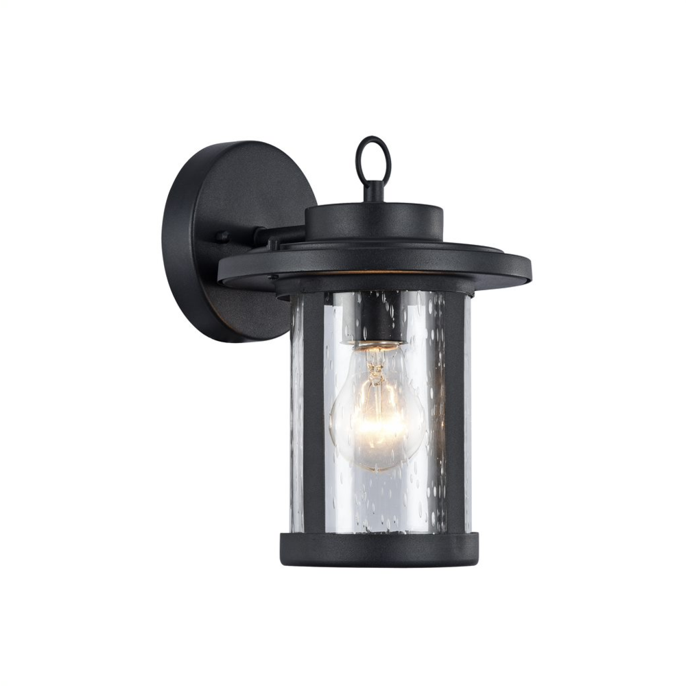 VAXCEL Transitional 1 Light Black Outdoor Wall Sconce 10" Height. Picture 1