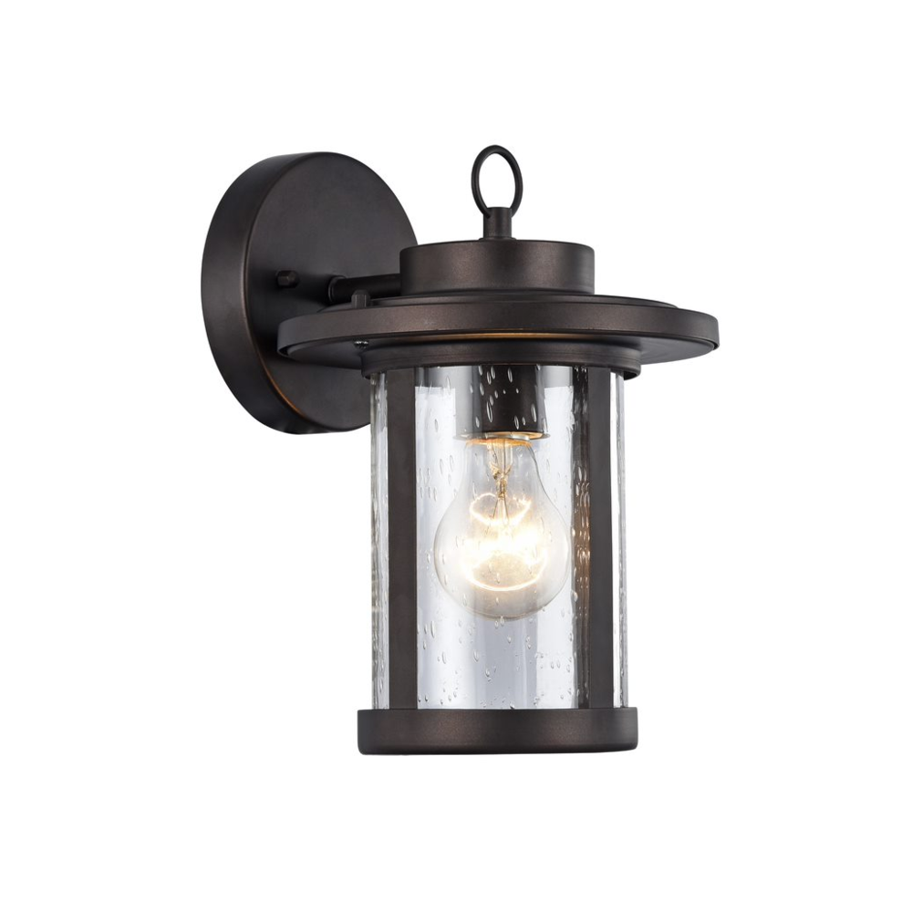 VAXCEL Transitional 1 Light Rubbed Bronze Outdoor Wall Sconce 10" Height. Picture 1
